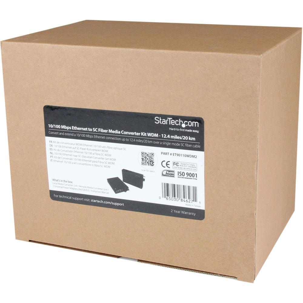 StarTech ET90110WDM2 10 100 Mb s Ethernet WDM Fiber Media Converter Kit
