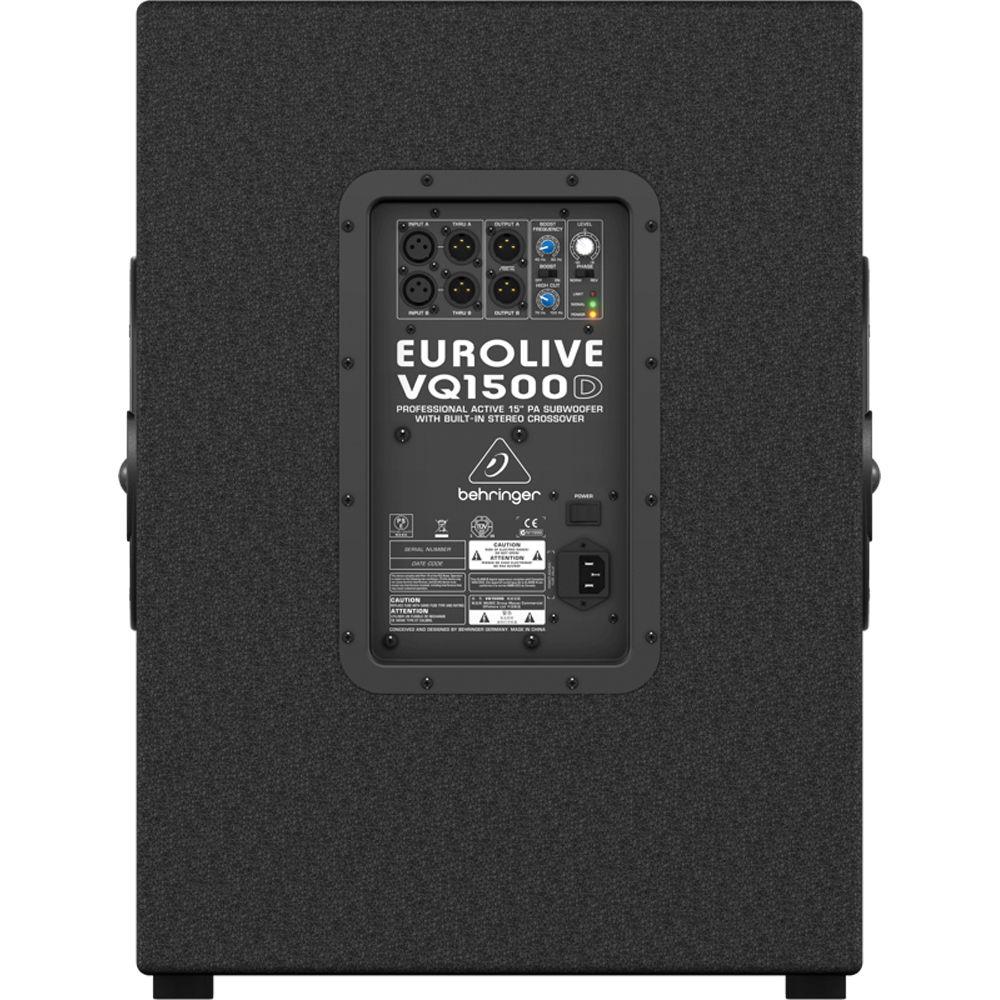 Behringer EUROLIVE VQ1500D - Professional 15" Powered Subwoofer with Built-In Stereo Crossover