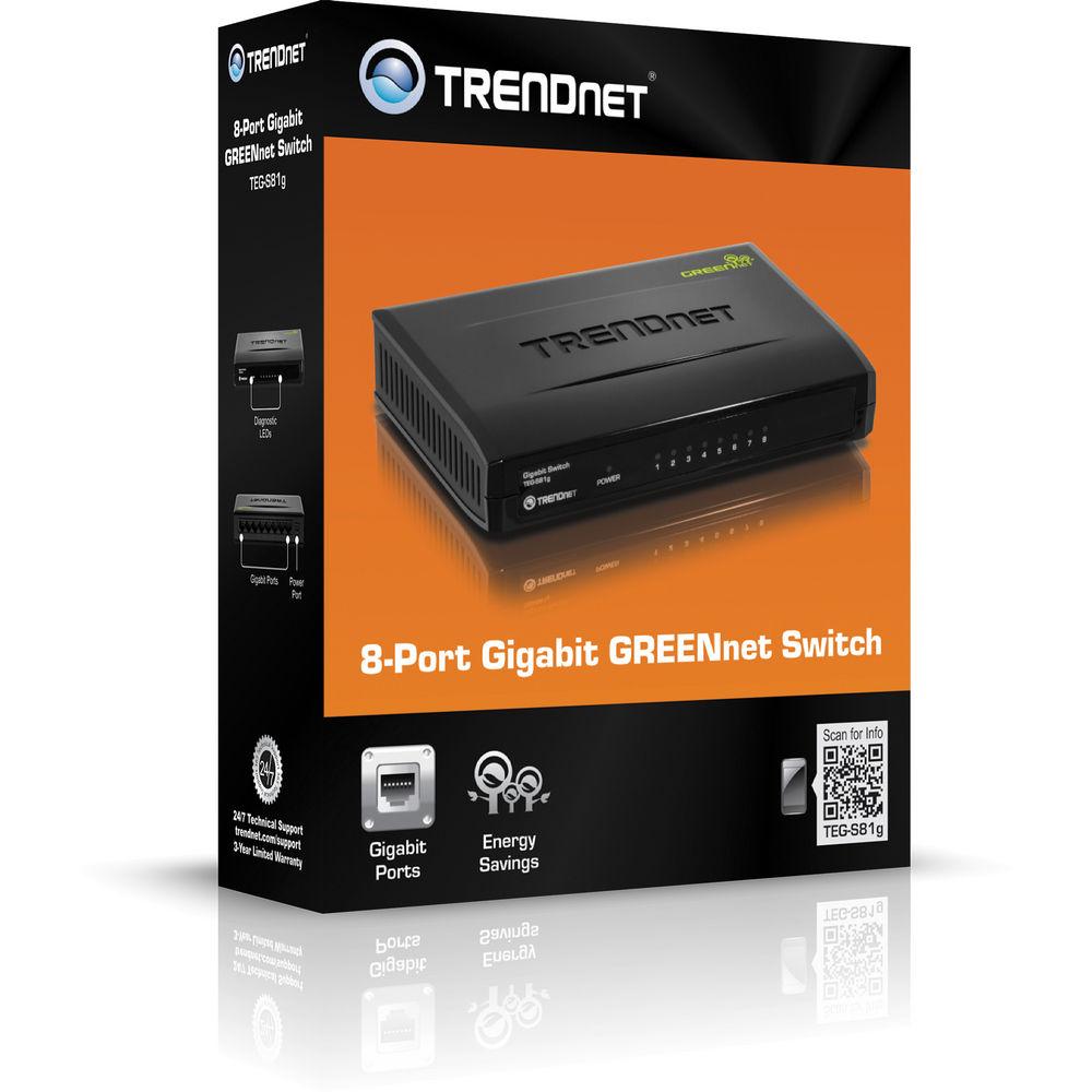 TRENDnet TEG-S81g 8-Port Gigabit GREENnet Switch