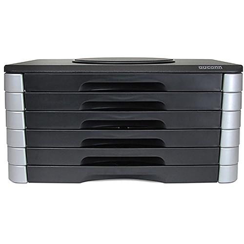 Dyconn MPSS6 Wood Top Adjustable Printer Swivel Stand with 6 Drawer Organizer