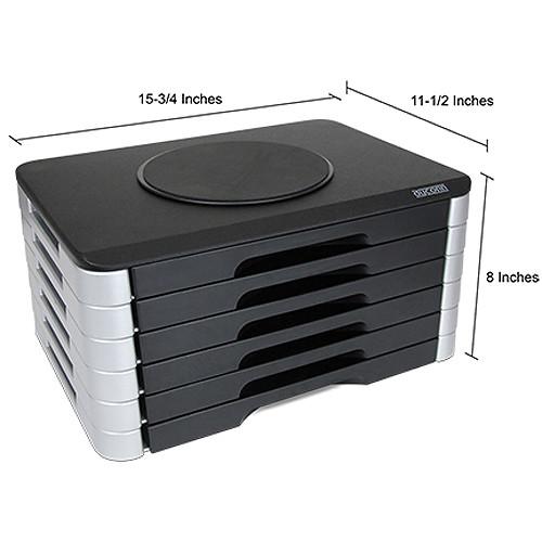 Dyconn MPSS6 Wood Top Adjustable Printer Swivel Stand with 6 Drawer Organizer