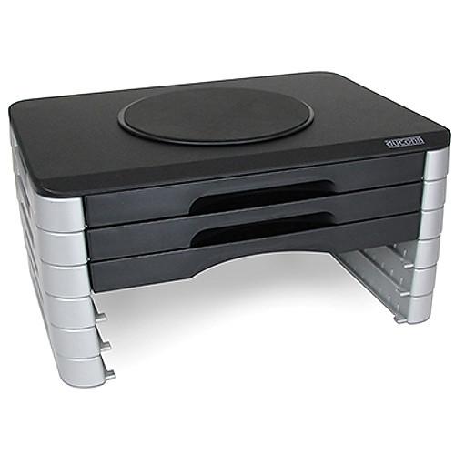 Dyconn MPSS6 Wood Top Adjustable Printer Swivel Stand with 6 Drawer Organizer