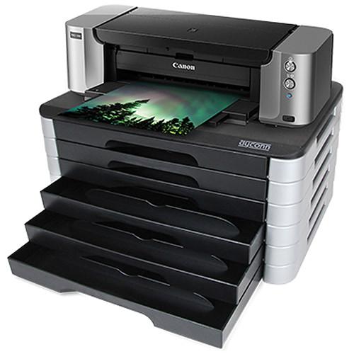 Dyconn MPSS6 Wood Top Adjustable Printer Swivel Stand with 6 Drawer Organizer