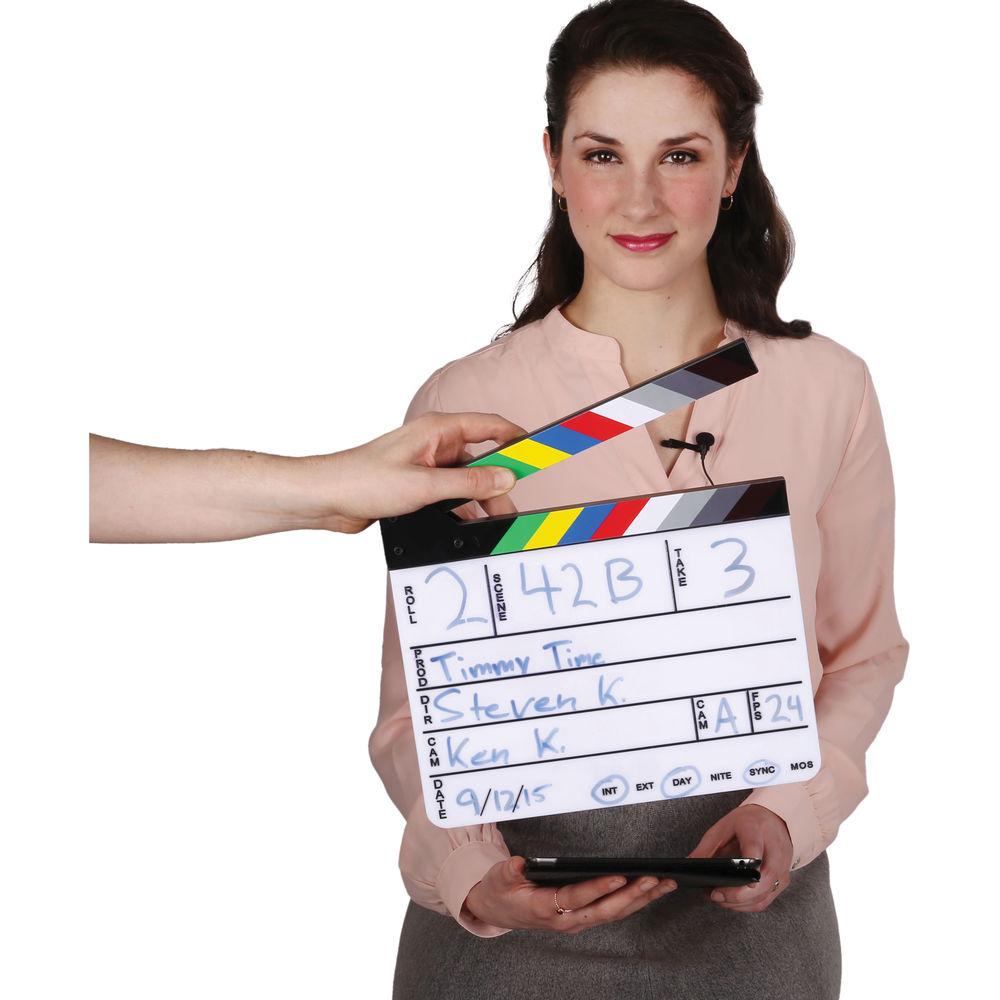 Elvid 9-Section Acrylic Production Slate with Color Clapper Sticks