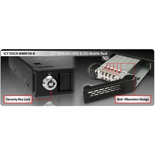 Icy Dock ToughArmor 2.5" SATA SAS HDD & SSD Mobile Rack for 3.5" Drive Bay