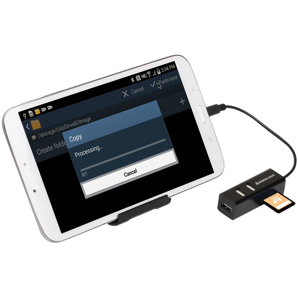 IOGEAR GoFor2 USB On-The-Go Card Reader with Hub for Mobile Devices