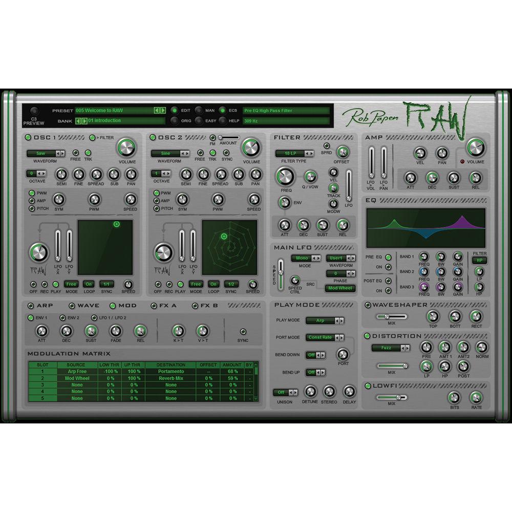 Rob Papen RAW - Phase Distortion Virtual Synthesizer