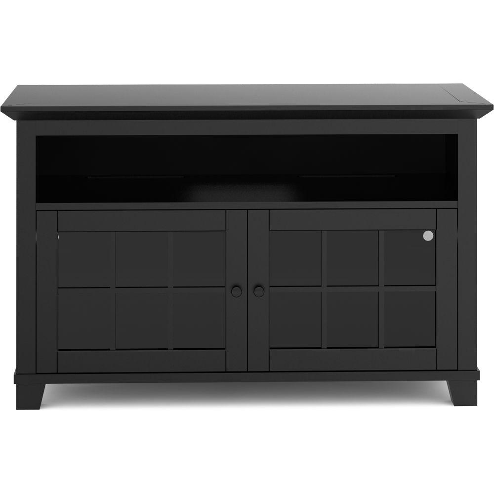 Salamander Designs Audio Video Cabinet in Matte Black with Glass Doors