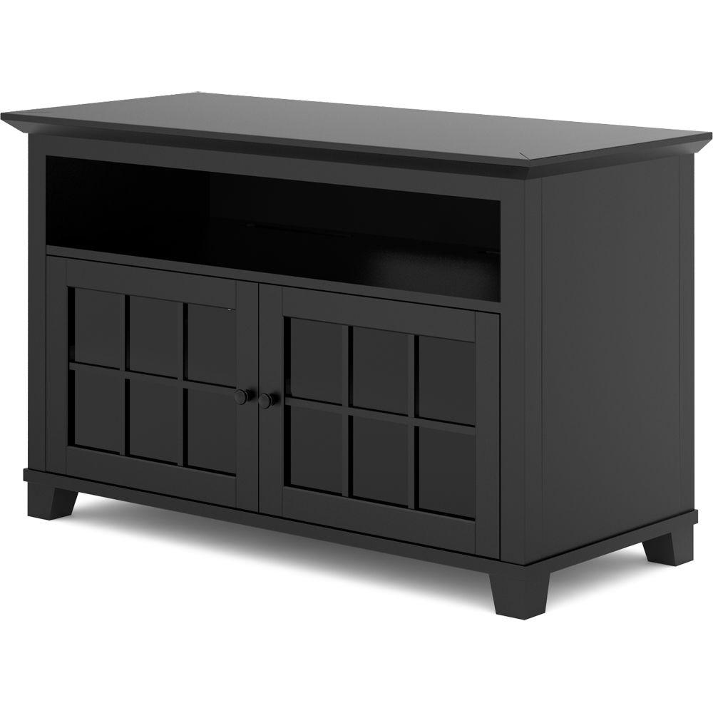 Salamander Designs Audio Video Cabinet in Matte Black with Glass Doors