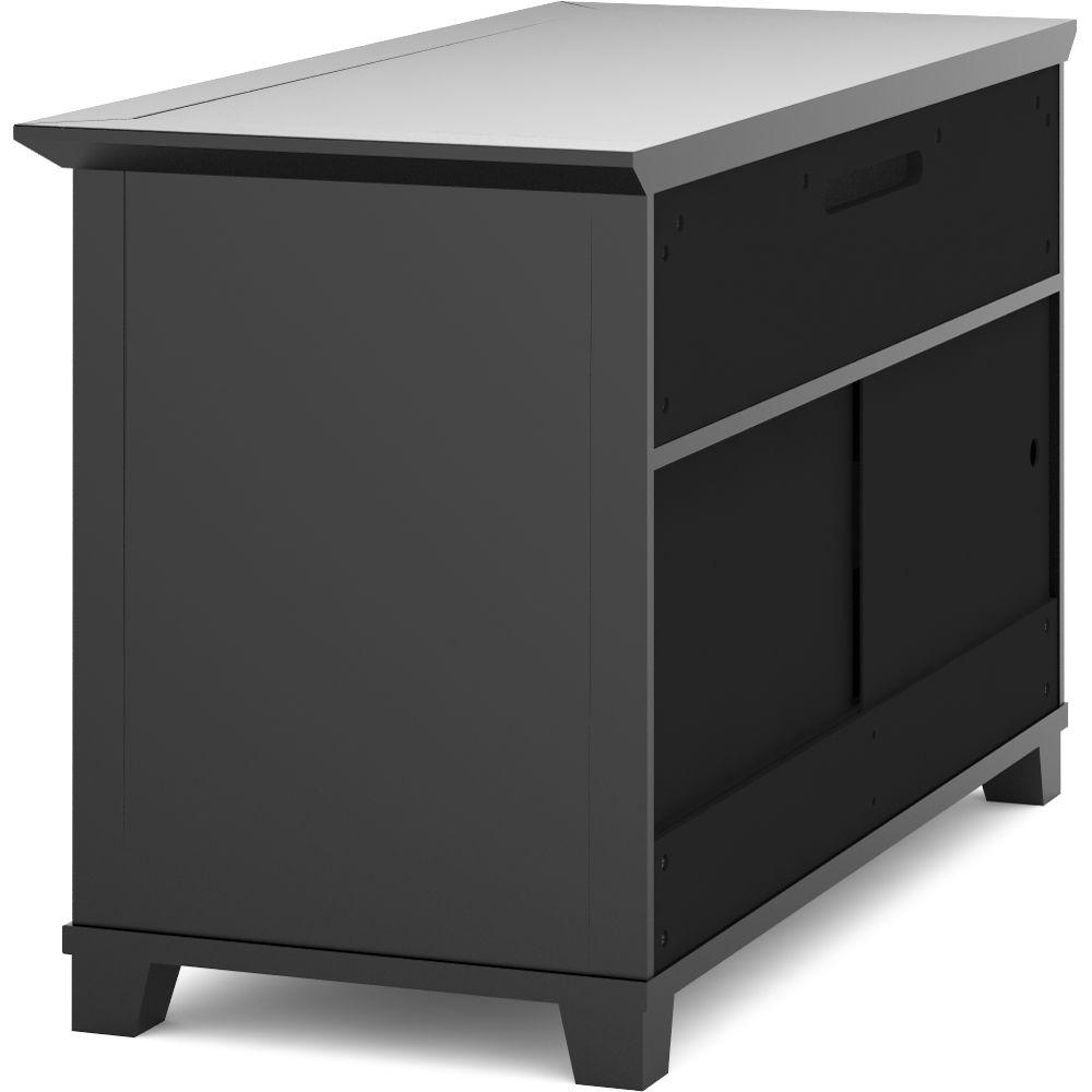 Salamander Designs Audio Video Cabinet in Matte Black with Glass Doors