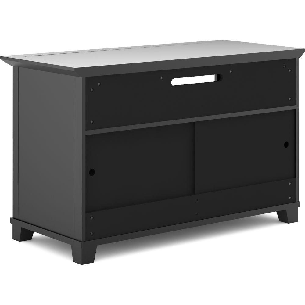 Salamander Designs Audio Video Cabinet in Matte Black with Glass Doors