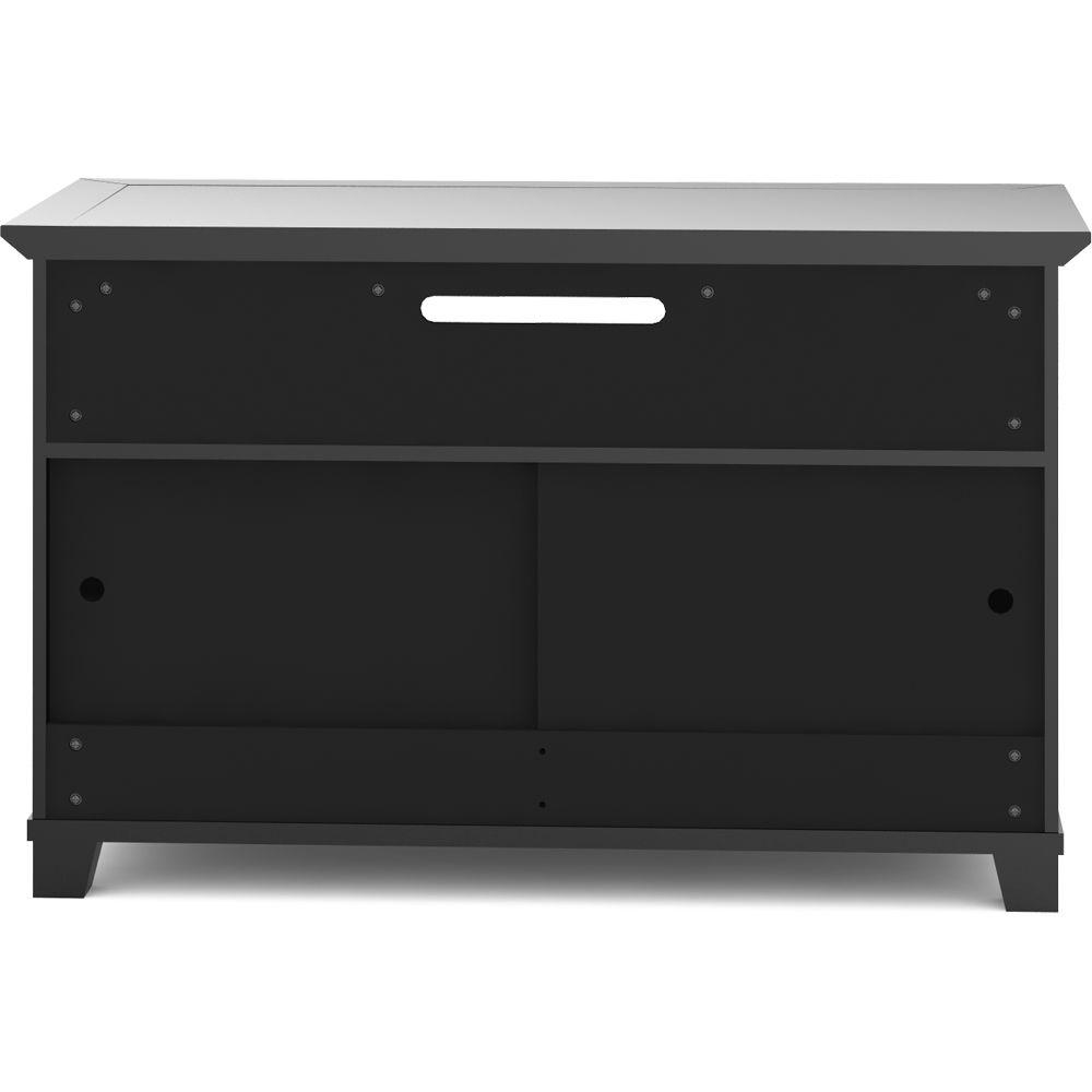 Salamander Designs Audio Video Cabinet in Matte Black with Glass Doors