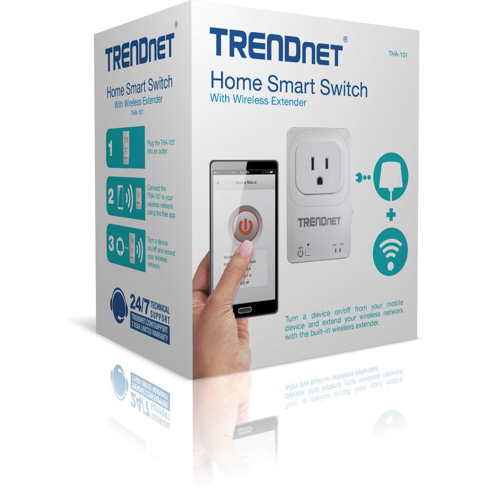 TRENDnet Home Smart Switch with Wireless Extender, TRENDnet, Home, Smart, Switch, with, Wireless, Extender