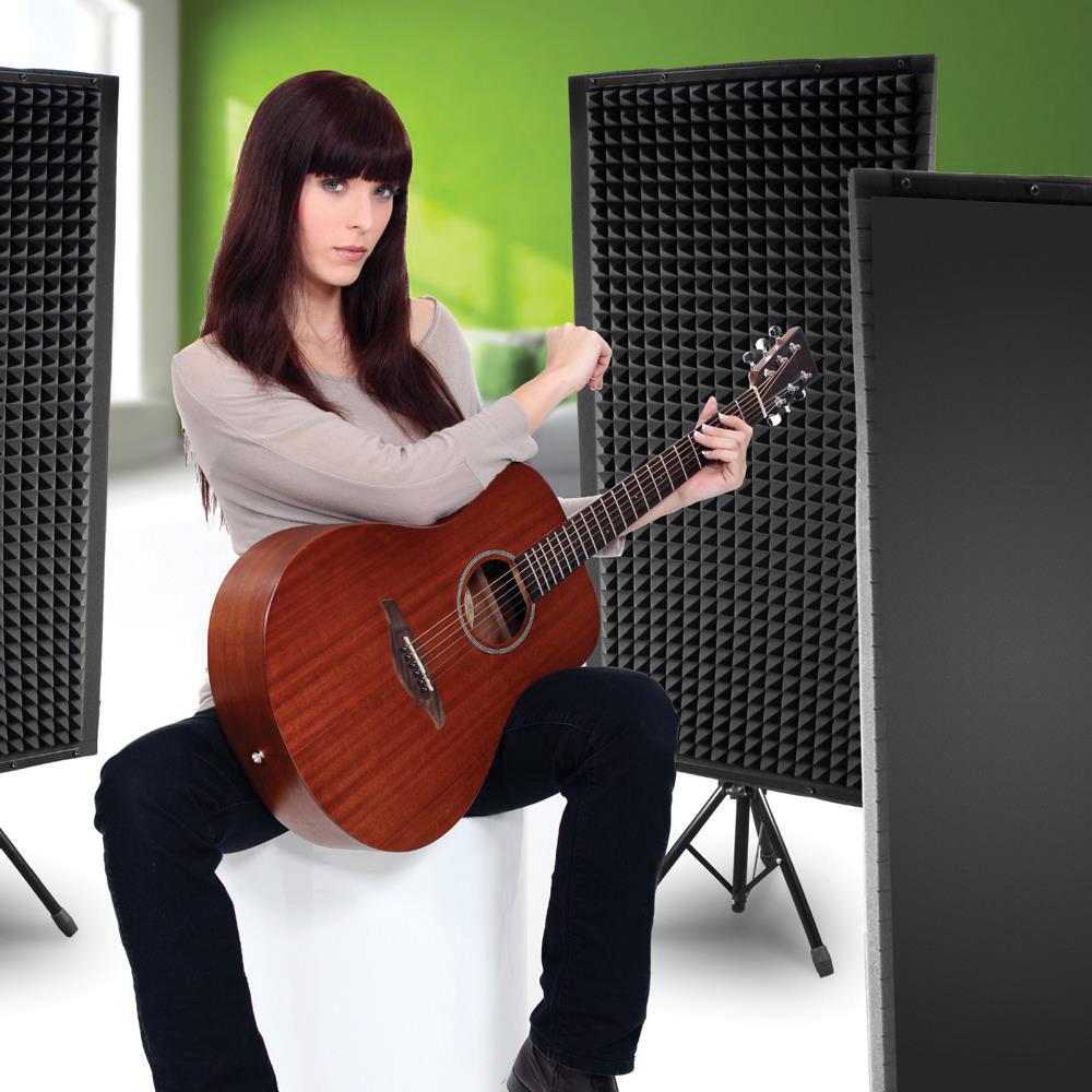 Pyle Pro PSIP24 Sound Absorbing Wall Panel Studio Foam Acoustic Isolation & Dampening Wedge with Stand