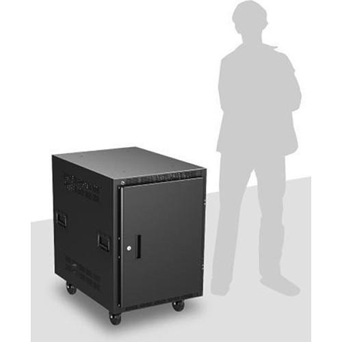 Atlas Sound 30" Deep, 14-Rack Unit Mobile Equipment Rack with Casters, Side Handles, Solid Doors