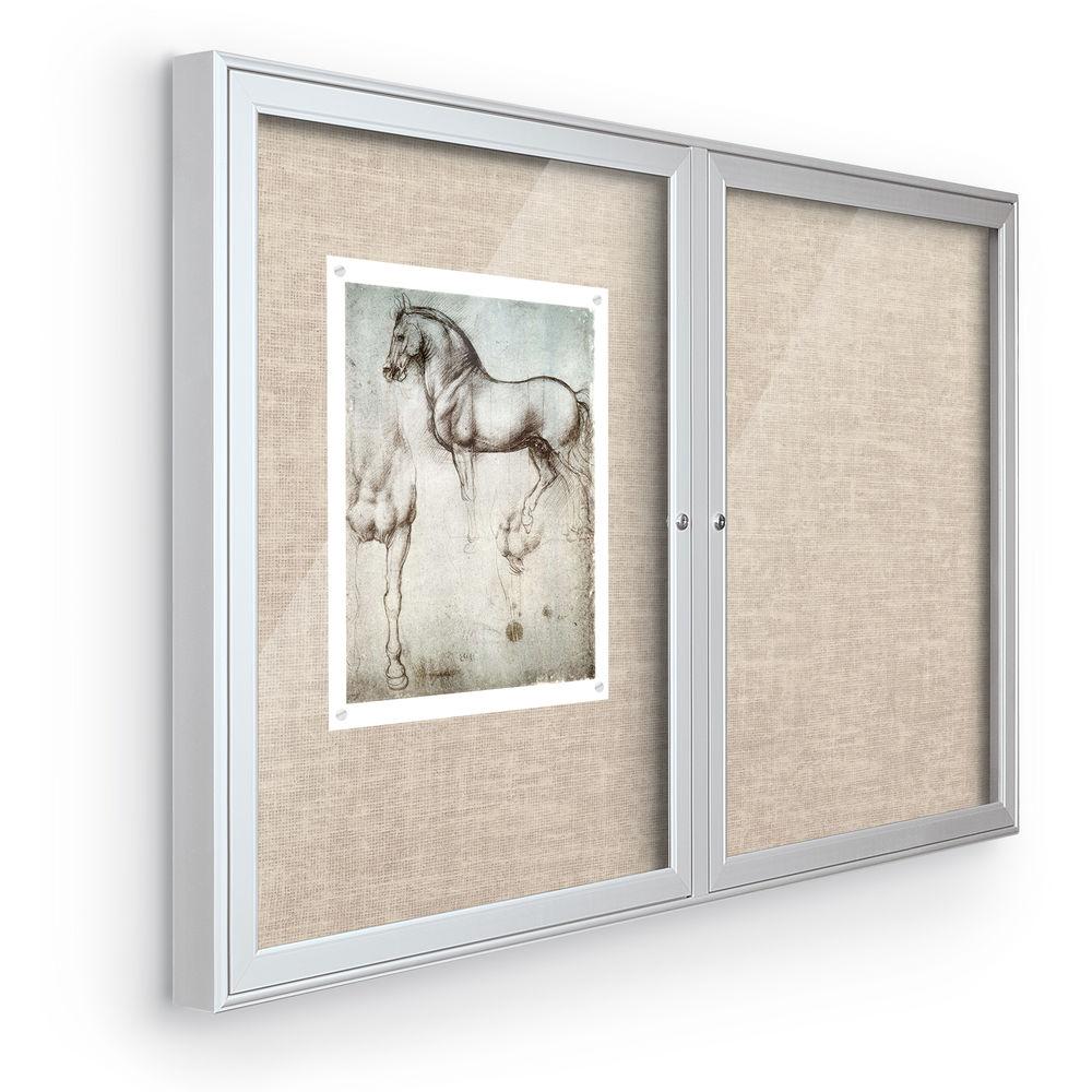 Best Rite Indoor Enclosed Two-Door Bulletin Board Cabinet