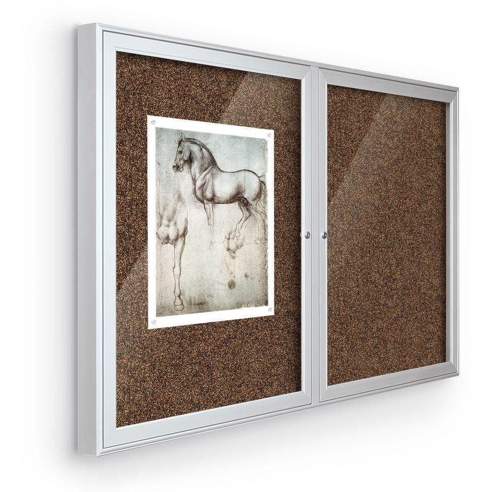 Best Rite Indoor Enclosed Two-Door Bulletin Board Cabinet