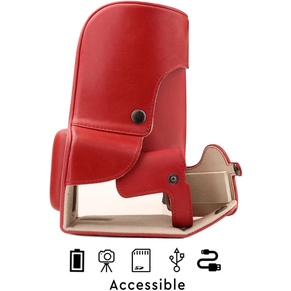 MegaGear Ever Ready PU Leather Case and Strap for Canon EOS T6s, 8000D & 18-55mm Lens