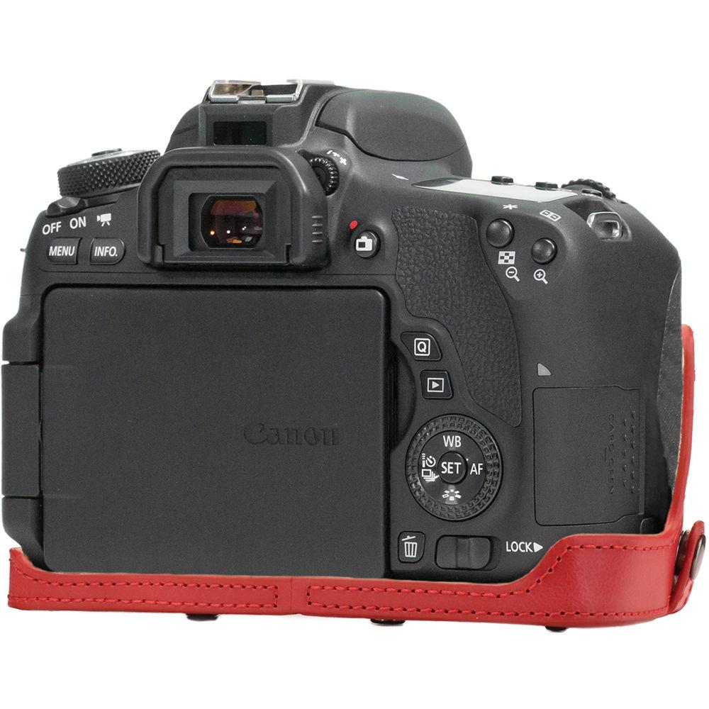 MegaGear Ever Ready PU Leather Case and Strap for Canon EOS T6s, 8000D & 18-55mm Lens