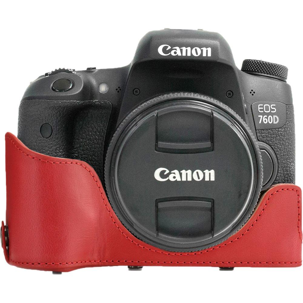 MegaGear Ever Ready PU Leather Case and Strap for Canon EOS T6s, 8000D & 18-55mm Lens