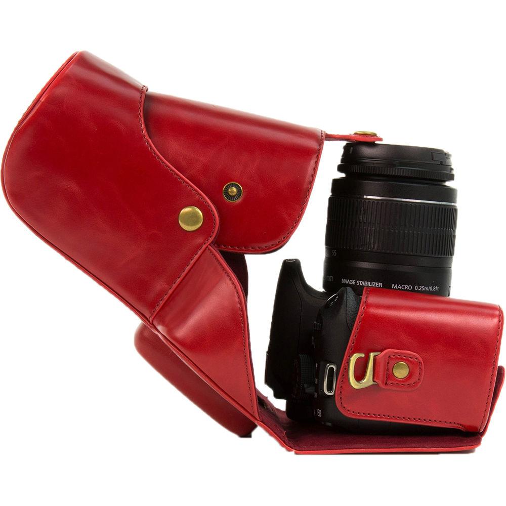 MegaGear Ever Ready PU Leather Case for Canon T6, T5i, T4i with 18-55, 18-135mm Lens