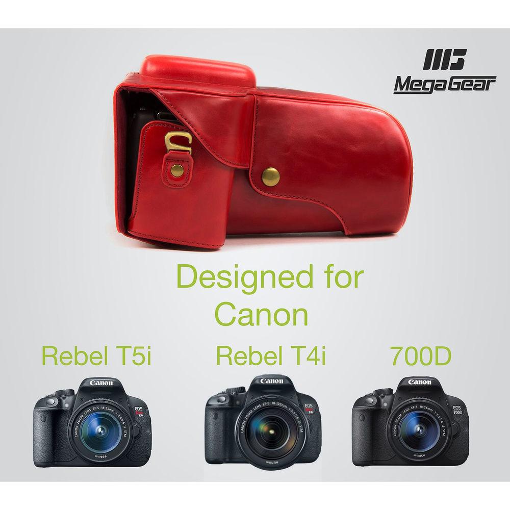 MegaGear Ever Ready PU Leather Case for Canon T6, T5i, T4i with 18-55, 18-135mm Lens