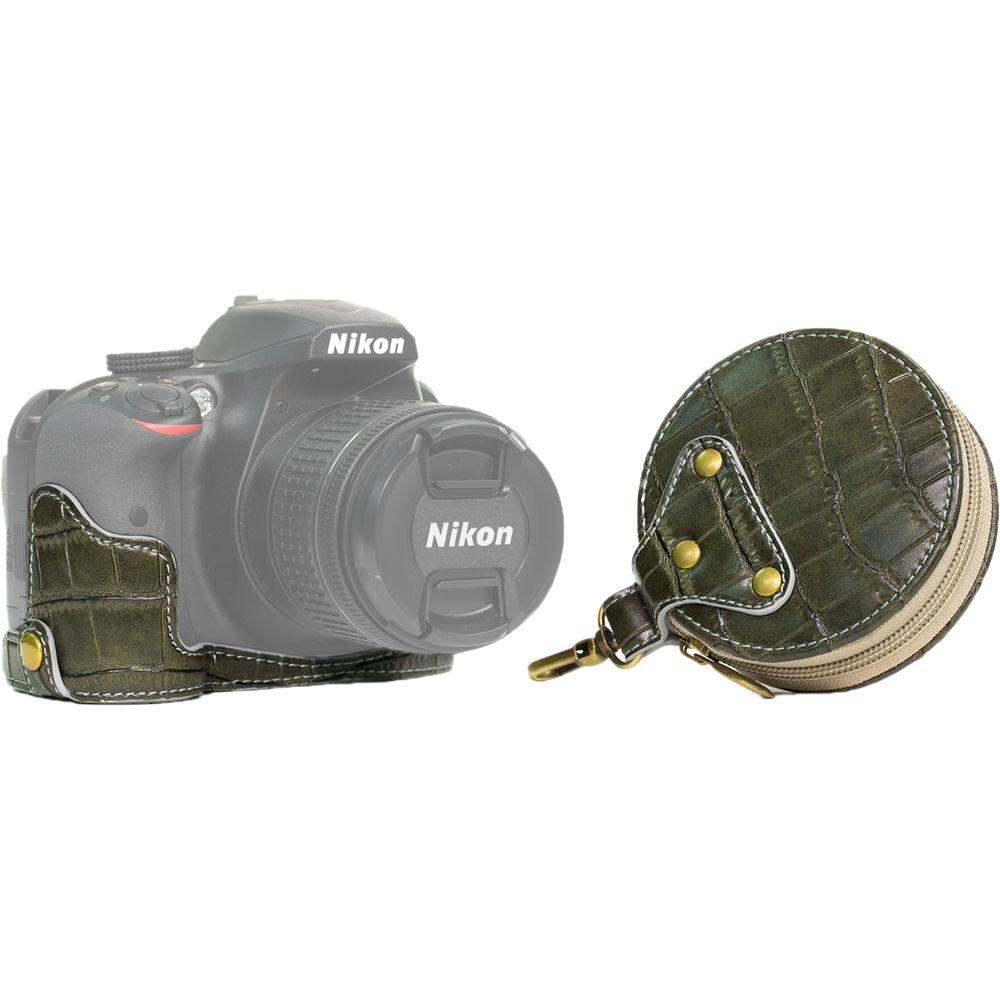 MegaGear Ever Ready PU Leather Half Case with Shoulder Strap for Nikon D3100-3400