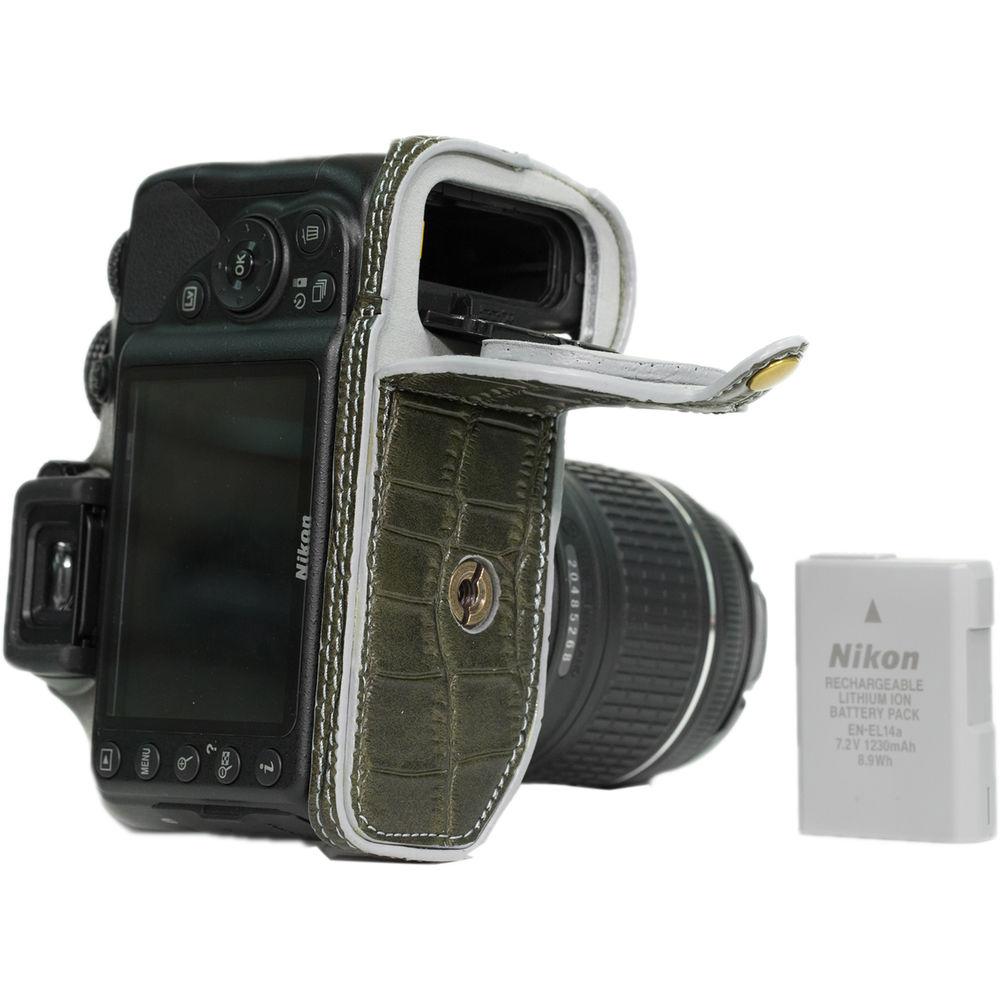 MegaGear Ever Ready PU Leather Half Case with Shoulder Strap for Nikon D3100-3400