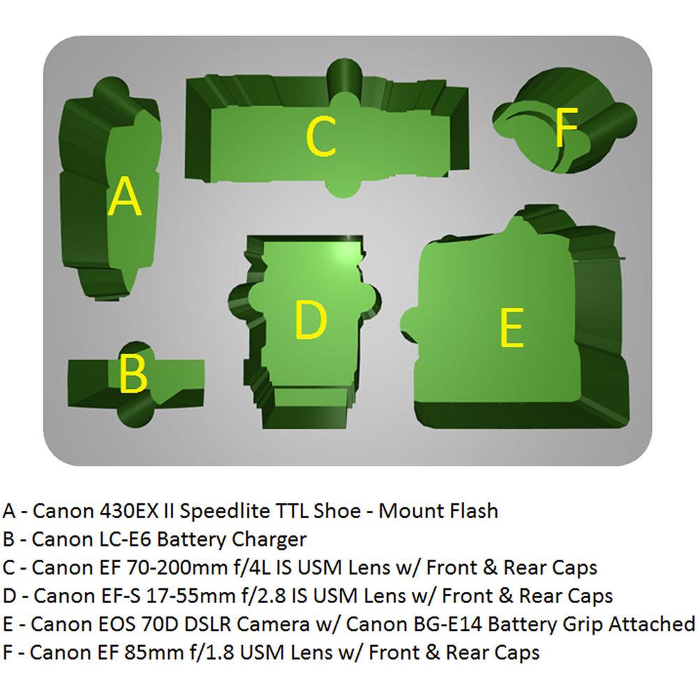 MyCaseBuilder Canon 70D Custom Foam Insert for Nanuk 925 Case