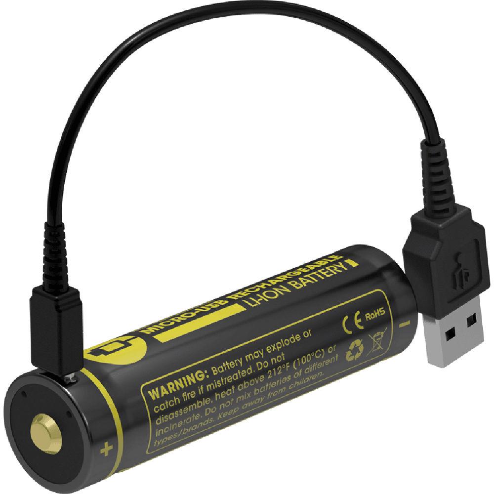 Nitecore 18650 Rechargeable Li-Ion Battery with Micro-USB