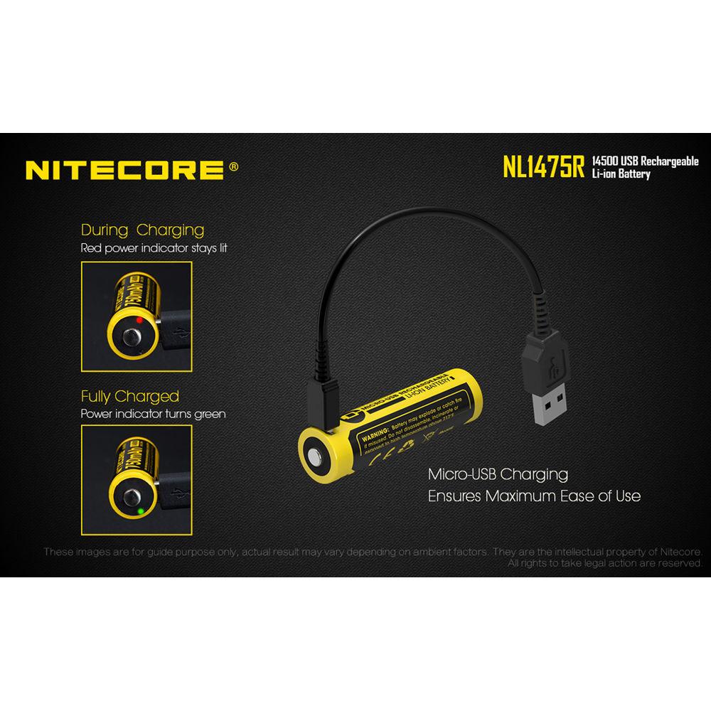 Nitecore NL1475R 14500 USB Rechargeable Li-Ion Battery
