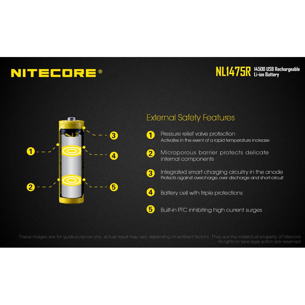 Nitecore NL1475R 14500 USB Rechargeable Li-Ion Battery