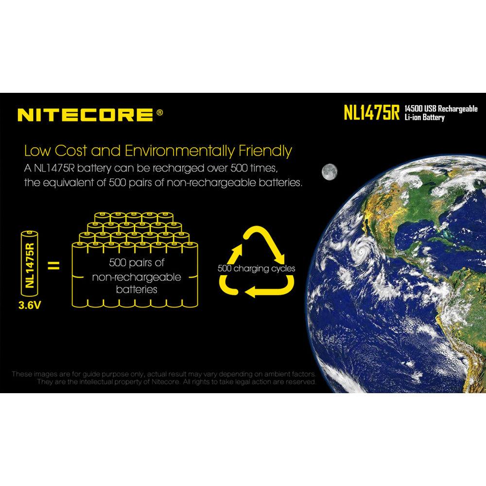 Nitecore NL1475R 14500 USB Rechargeable Li-Ion Battery