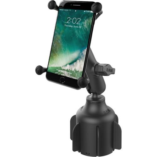 RAM MOUNTS Stubby Cup Holder Mount with Universal X-Grip Large Phone Holder