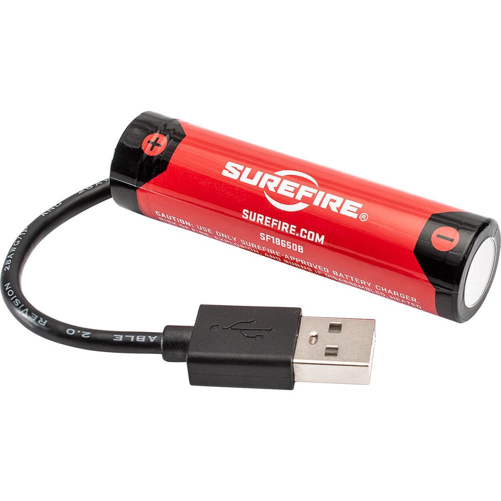 SureFire 18650 Li-Ion Rechargeable Battery with Charging Port