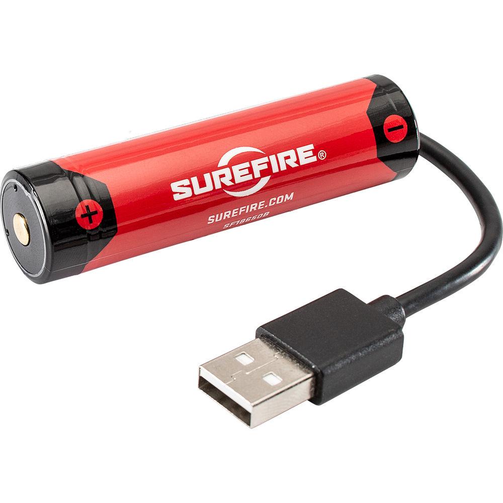 SureFire 18650 Li-Ion Rechargeable Battery with Charging Port
