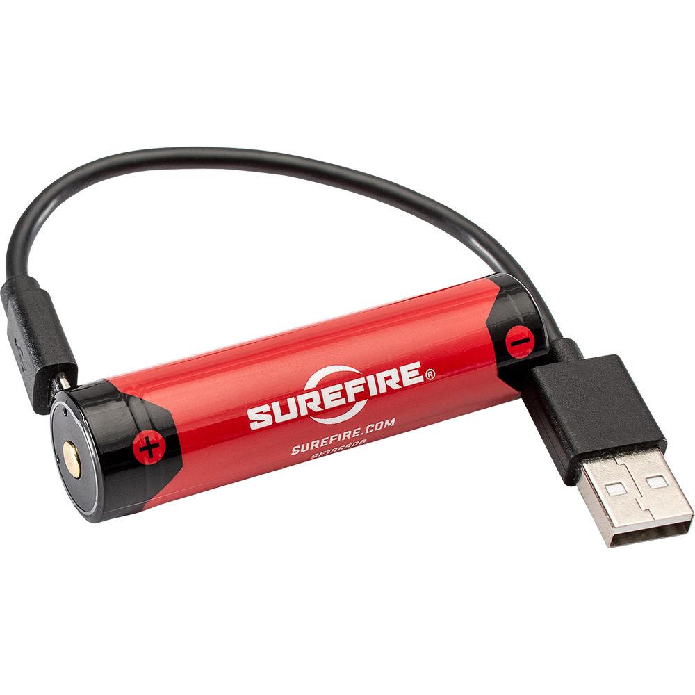 SureFire 18650 Li-Ion Rechargeable Battery with Charging Port