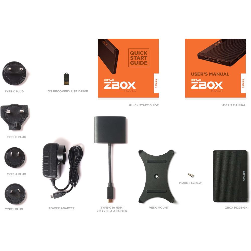 ZOTAC ZBOX PI225 pico Gemini Lake Mini Desktop Computer
