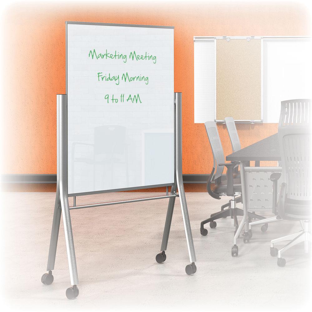Best Rite Visionary Curve Mobile Magnetic Glass Whiteboard