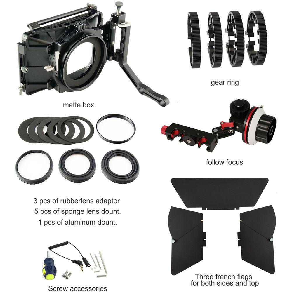CAME-TV Shoulder Rig with Matte Box and Follow Focus for Canon EOS C200