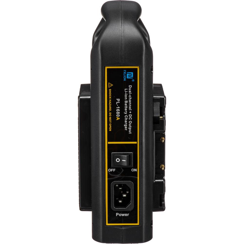 Fxlion Dual-Channel Gold-Mount Li-Ion Battery Charger with DC Output for HD Video Camera