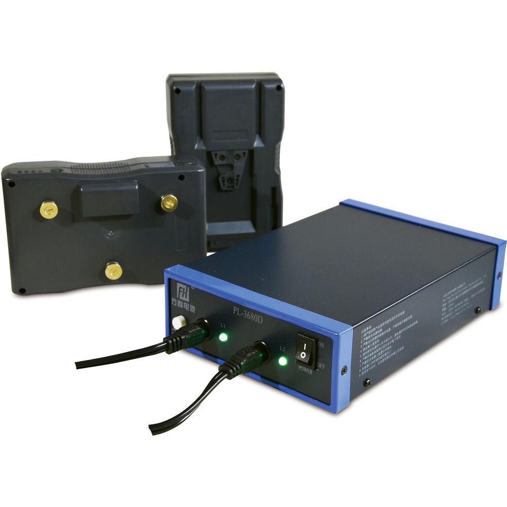 Fxlion PL-3680D Dual-Channel Li-Ion Charger for NP AN BP Batteries with DC Output for HD Video Camera
