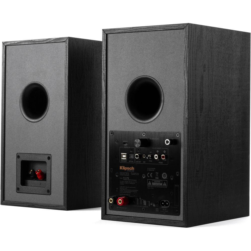 Klipsch R-51PM 2-Way Powered Bluetooth Bookshelf Speakers
