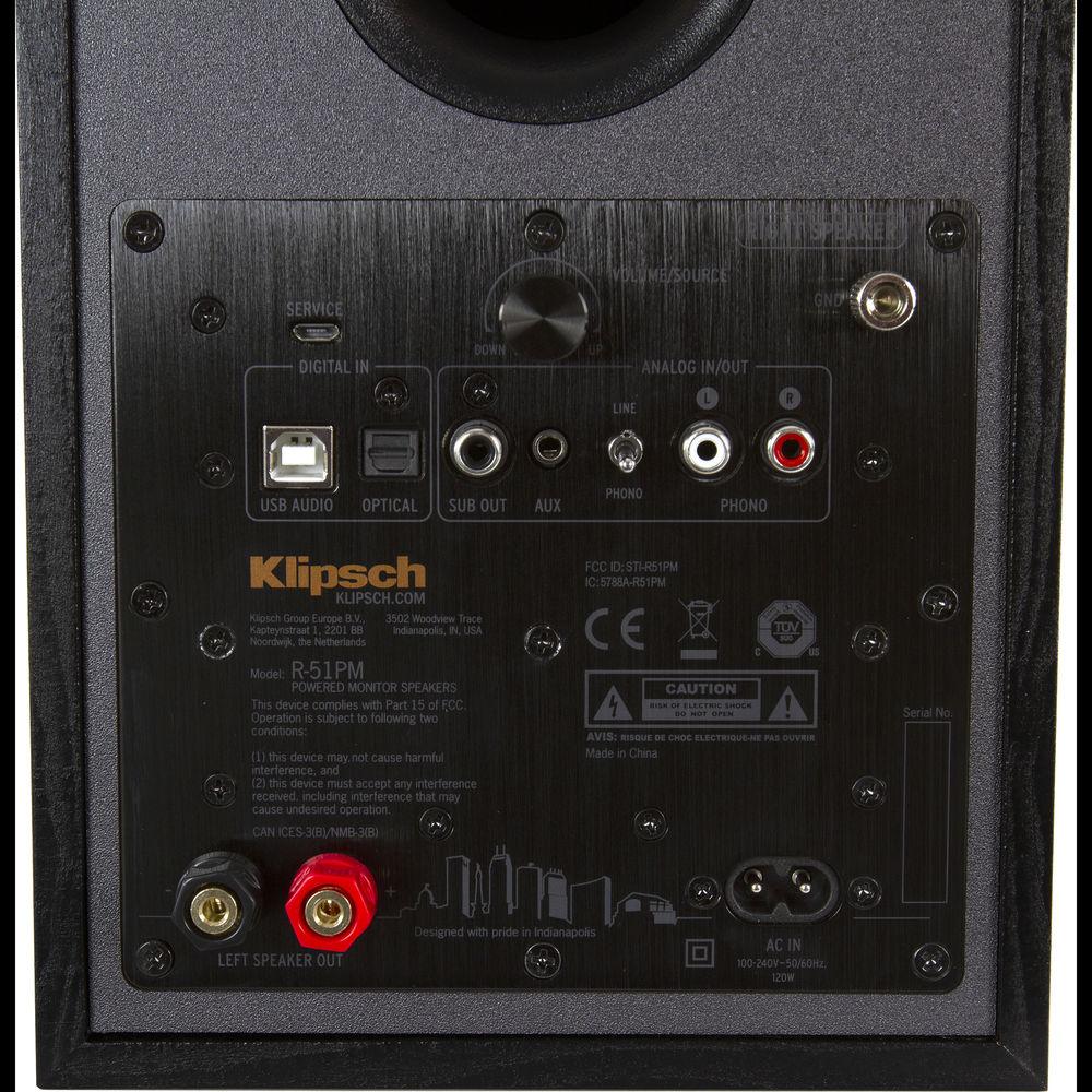 Klipsch R-51PM 2-Way Powered Bluetooth Bookshelf Speakers