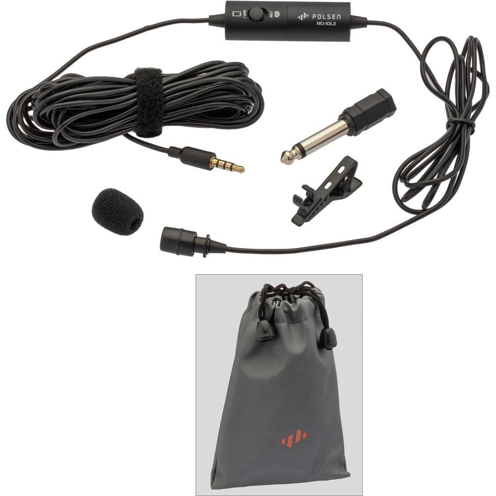 Polsen MO-IDL2 Dual Lavalier Condenser Microphones with DSLR Smartphone Switch