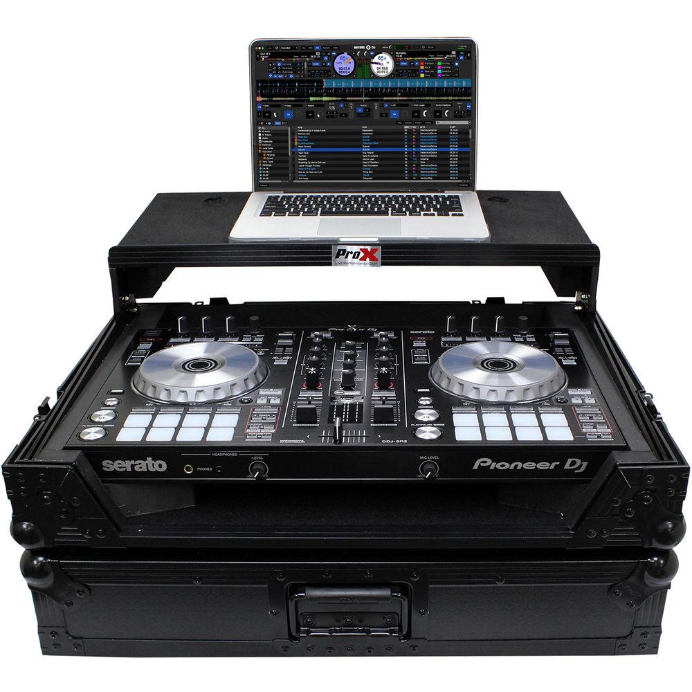 ProX Flight Case for Pioneer DDJ-SR2 Controller with Laptop Shelf and LED Kit