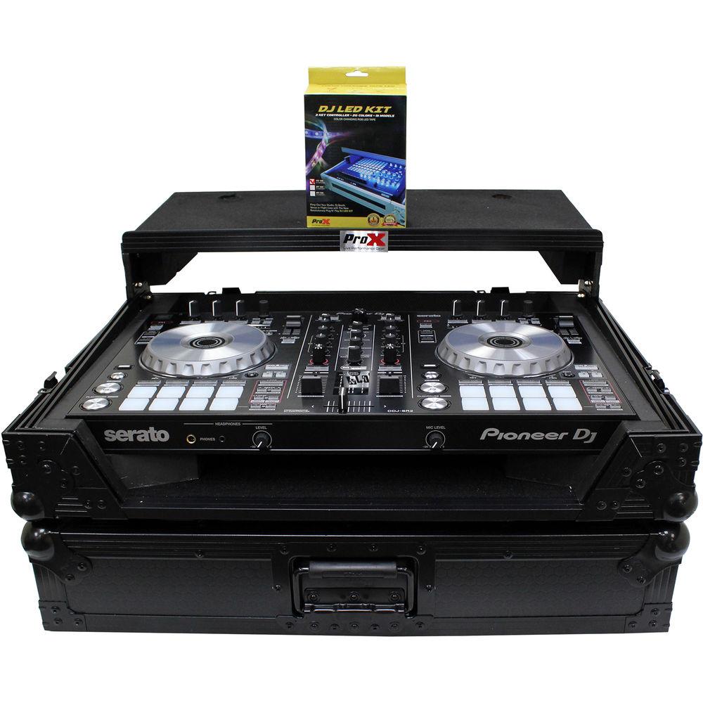 ProX Flight Case for Pioneer DDJ-SR2 Controller with Laptop Shelf and LED Kit