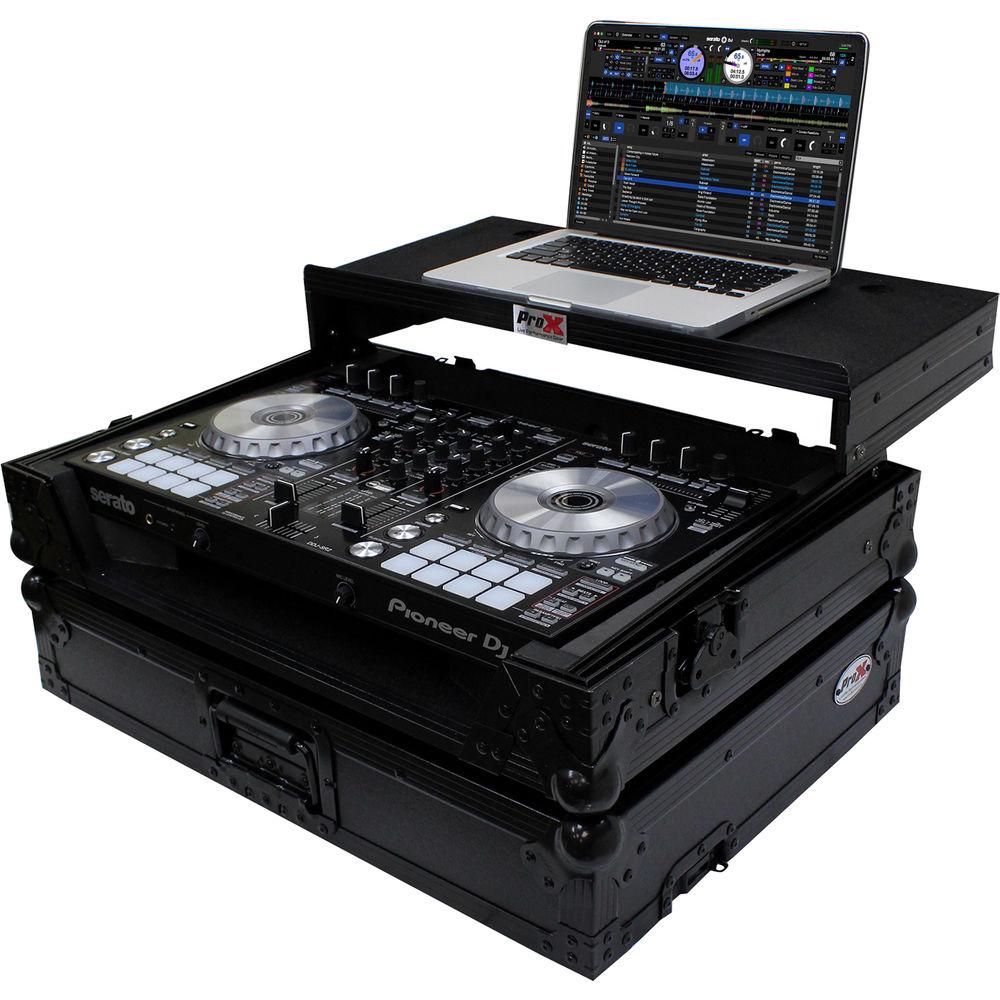ProX Flight Case for Pioneer DDJ-SR2 Controller with Laptop Shelf and LED Kit