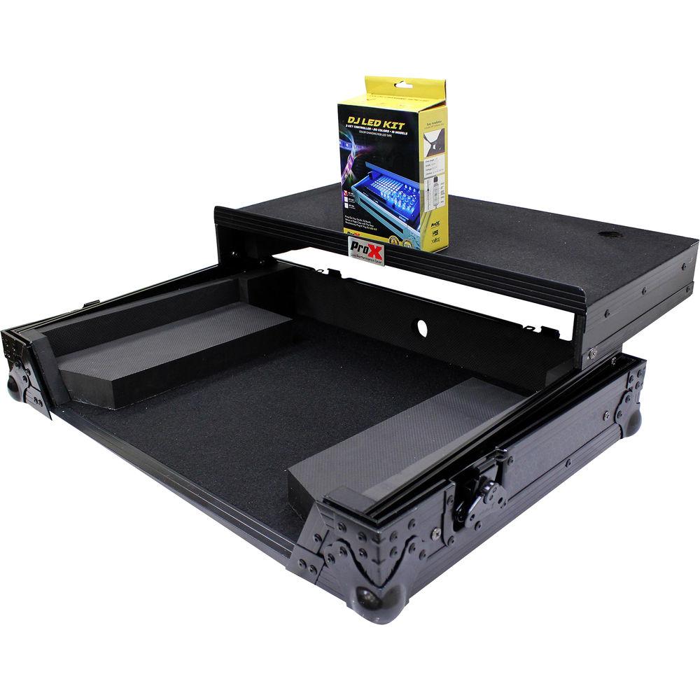ProX Flight Case for Pioneer DDJ-SR2 Controller with Laptop Shelf and LED Kit