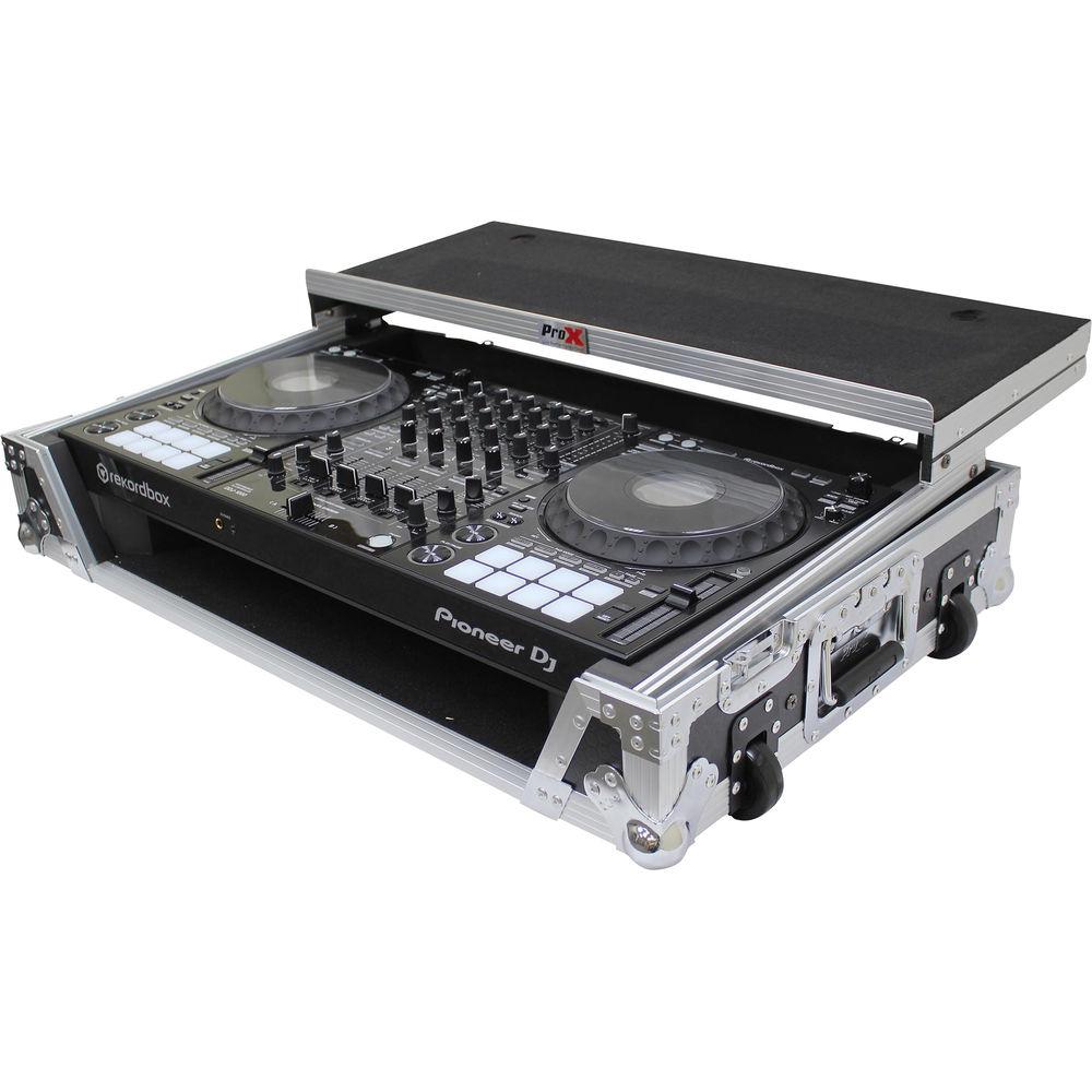 ProX Flight Case for Pioneer DDJ100 Controller with Laptop Shelf and Wheels